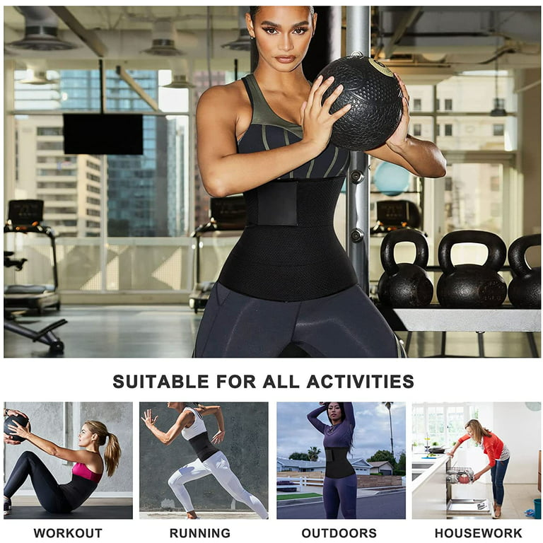 Gotoly Womens Waist Trimmer Sauna Sweat Waist Trainer Slimming Body Shaper  Sports Girdles Workout Belt(Black X-Large) 