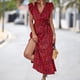 thumbnail image 4 of Gibobby Vestidos Casuales para Mujer Vestidos casuales de verano para mujer Vestido de manga corta con estampado de flores Vestido casual de playa(Rojo,XL), 4 of 5