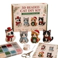 thumbnail image 2 of Cat Christmas Tree Ornament Diy Bead Kit, Holiday Beaded Cat Decoration Set for Home Craft Use, Complete Christmas Decor Supplies for Cat Lovers, 2 of 9