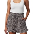 thumbnail image 2 of Casual Shorts for Women 2026 Summer Elastic Waist Loose Fit Wide Leg Leopard Print Beach Shorts with Pockets, 2 of 7