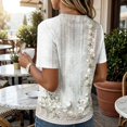 thumbnail image 6 of Stralyhd Cotton Linen Womens Tops Short Sleeve Button Down Shirts Summer V Neck Tops Dressy Casual Loose Henley Blouse White XL, 6 of 8