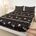 thumbnail image 3 of Feelyou Tribal Sheep Skeleton Full Size Sheets, Black Bohemian Aztec Bed Sheets, Vintage Dream Catcher Sheet Sets, Microfiber Bedroom Decor, 4 Pieces, 3 of 7