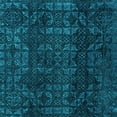 thumbnail image 1 of Ahgly Company Machine Washable Indoor Square Abstract Turquoise Blue Modern Area Rugs, 5' Square, 1 of 4