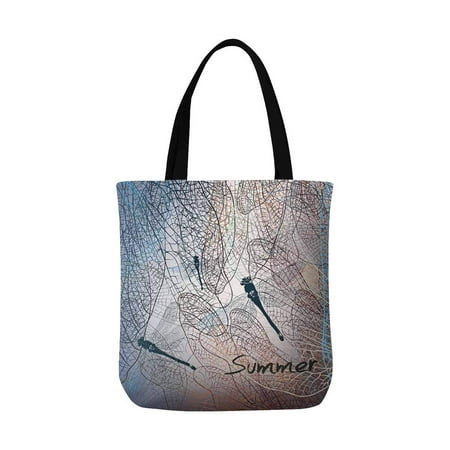 ASHLEIGH Beautiful Dragonfly and Wings Abstract Art Canvas Tote Bag Tote Shopping Bag Washable Grocery Tote Bag, Craft Canvas Bag for Women Men