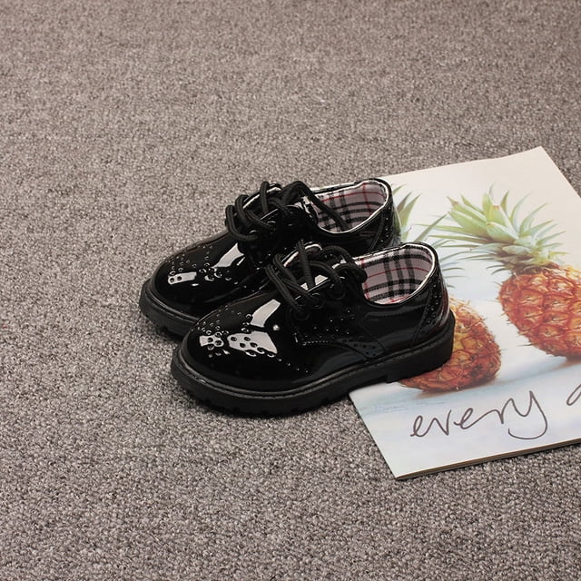 Zapatos de cuero para niños Primavera y otoño Niños Baile Negro Zapatos pequeños de cuero Zapatos de boda para niñas Moda