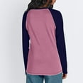 thumbnail image 5 of Womens Baseball Tee 3/4 Sleeve Fashion Crewneck Tops Color Block Blouse Casual Raglan Shirt, 5 of 5