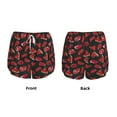 thumbnail image 6 of Uemuo Beef3 Pattern Women's Athletic Shorts High Waisted Running Shorts with Liner Pockets Gym Elastic Workout Shorts-Large, 6 of 9