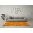 thumbnail image 3 of Ahgly Company Machine Washable Indoor Round Checkered Yellow Modern Area Rugs, 6' Round, 3 of 4