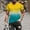 Yellow, variant on Floenr Mens T Shirts,Men's Fashion Summer Neckline T-shirt 3D Printing Pattern Short Sleeve