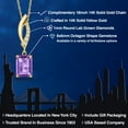 thumbnail image 2 of Gem Stone King 14K Yellow Gold Purple Amethyst and Lab Grown Diamond Pendant Necklace for Women | 1.53 Cttw | Gemstone February Birthstone | Emerald Cut 8X6MM | With 18 inch Chain, 2 of 6