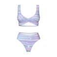 thumbnail image 5 of Honeii Striped Gradient Print Women’s Bikini Set,Two Piece Swimsuit Bathing Suits,Stylish High Elasticity Swimwear for Beach and Pool, 5 of 7