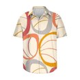 thumbnail image 2 of EQWLJWE Gym Shirts Men Novelty Geometric Printed Short Sleeve Button Down Valentine/New Year Beach Party Casual Shirts for Daily Wear, 2 of 5