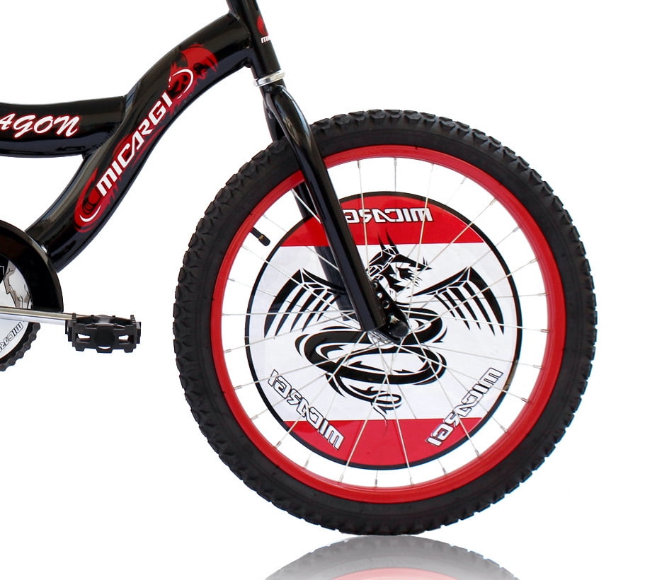 Wonder Wheels 20" BMX S-Type Frame Boy's Bicycle Coaster Brake One Piece Crank Chrome Rims Black Tire Kid's Bike - Black