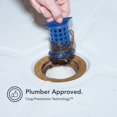 thumbnail image 3 of czcpp-The Revolutionary 2" Stand-Up Shower Stall Drain Protector Hair Catcher/Strainer, Blue, 3 of 4