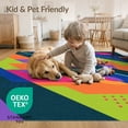 thumbnail image 4 of ODIKA 3'x5' Vibrant Multi Geometric Stripes Delight Washable Accent Rug Dynamic Abstract Pattern with Bold Shapes for Bedside, Nursery Room, Pet Friendly & Non-Shedding, 4 of 7