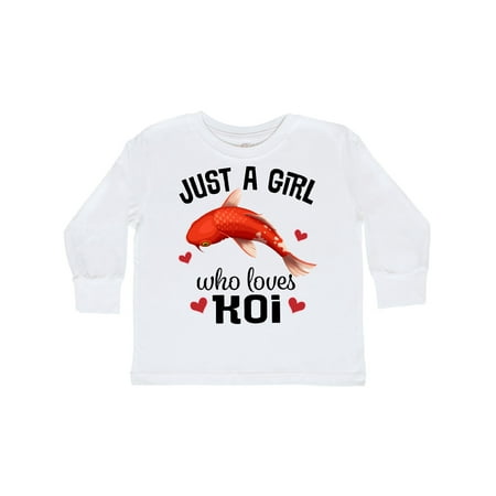 

Inktastic Just A Girl Who Loves Koi Fish Gift Toddler Toddler Girl Long Sleeve T-Shirt