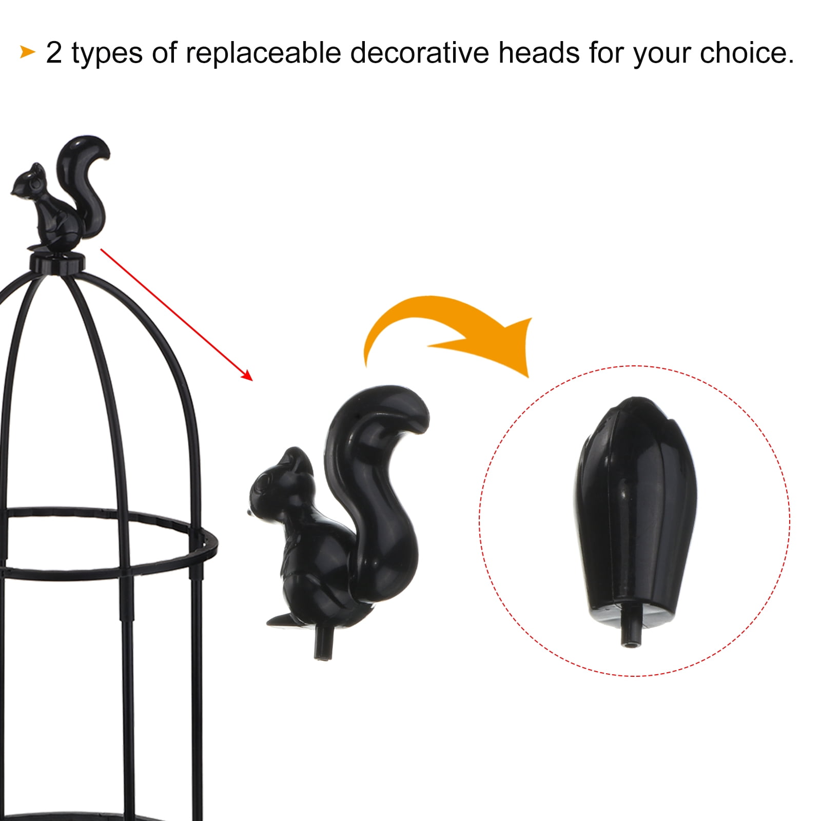 Uxcell Plant Support Cage Animal Shape Floral Supports DIY Climbing Trellis, Black