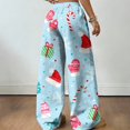 thumbnail image 5 of Hearthz Christmas Pajama Pants Women High Waist Wide Leg Pj Bottoms Pants Fall Winter Soft Lounge Pants Women Xmas Sleeping Pants Women, 5 of 5