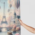 thumbnail image 3 of Shangniulu Pink Shower Curtain, Blush Tone Atmosphere Dreamy Paris with Flowers Balloons and Eiffel Tower, Cloth Fabric Bathroom Decor Set with Hooks, 3 of 6
