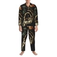 thumbnail image 3 of Lsque Skeleton Hand Rose Butterfly Pattern Long Sleeve Pajama Set for Men - Soft 2-Piece Sleepwear and Loungewear Set with Pockets, Comfy Nightwear-Large, 3 of 7