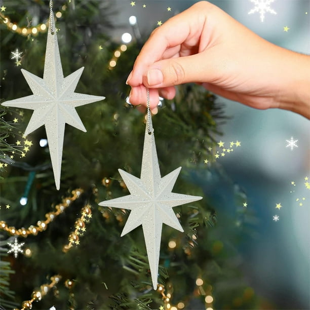 Pack 2 de adornos colgantes para árbol de Navidad | Decoraciones de plástico para Navidad Dorado/Blanco/Rojo | Colgantes 3D Unique Humor 4,88x3in para fiesta, casa, salón, decoración de centro