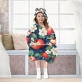 thumbnail image 7 of FORMRS Wearable Blanket Hoodie with Sleeves for Kids Cozy Flannel Sweatshirt, Blue Apple Pattern, 7 of 7