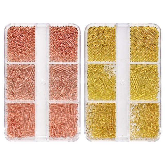 2 Boîtes de Perles pour Ongles, Décorations d'Art d'Ongles, Perles Colorées, Manucure 3D