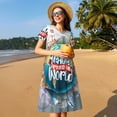 thumbnail image 4 of Disketp Travel Around The World para Vestido de Manga Corta para Mujeres, Vestidos de Verano para Mujeres, Casual y Holgado para la Playa, 4 of 6