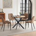 thumbnail image 2 of NORDICANA 37" Round Dining Table Set, Mid Century Modern Round Dining Table for 4 Person, Coffee Table for Kitchen Dining Room, Office, Save Space (1 Table with 4 Beige Chairs), 2 of 9