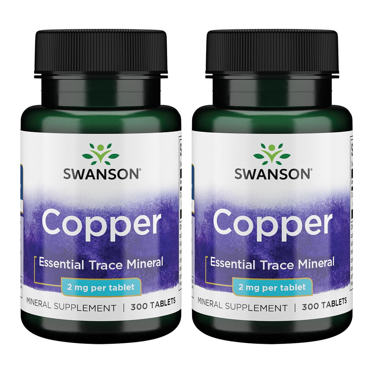 Swanson Copper 2 mg 300 Tabs 2 Pack