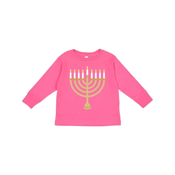 Inktastic Chanukah Hanukah Menorah Boys or Girls Long Sleeve Toddler T-Shirt