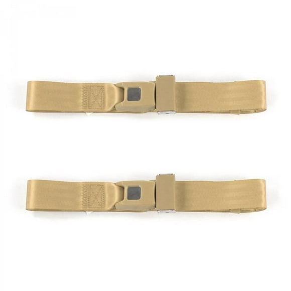 SafeTBoy 659216 Camaro 1982-1992 Standard 2 Point Tan Lap Bucket Seat Belt Kit - 2 Belts