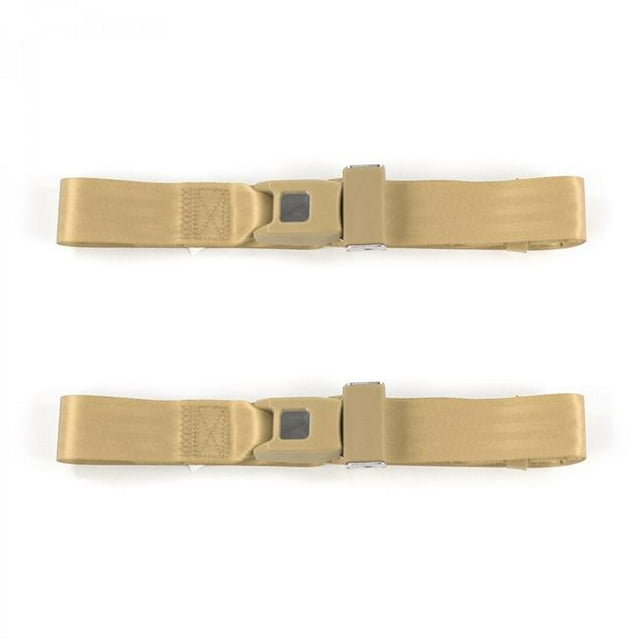 Camaro 1967-1969 Standard 2 Point Tan Lap Bucket Seat Belt Kit - 2 Belts