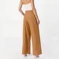 thumbnail image 6 of Nestiefly Womens Elastic High Waisted Palazzo Pants Casual Wide Leg Long Lounge Pant Trousers with Pocket Light Brown L, 6 of 6