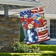 thumbnail image 2 of Patriotic Americana Floral Bouquet Outdoor House Flag 28" x 40", 2 of 2