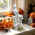 thumbnail image 2 of Halloween Spooky Ghost Skeleton Figurine, White-a Resin Ghost Statue with Graveyard Ghost Scene Skull, Mini Ghost Decor for Halloween Decorations, Indoor Tabletop Home Decor, 2 of 6