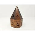 thumbnail image 4 of Wooden Temple Pyramid Charcoal Cone Sage Smudge Incense Burner 5", 4 of 5