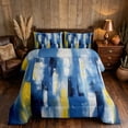 thumbnail image 2 of Manfei Watercolor Ombre Queen Comforter Set, Abstract Artwork Comforter Sets Queen, Blue Yellow, Navy Reversible 3pcs, 1 Comforter and 2 Pillowcases, 2 of 6