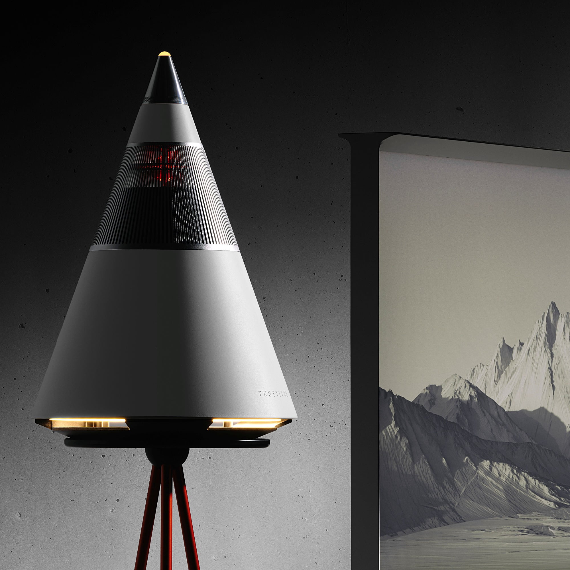 Trettitre TreSound 1 Concrete Speaker, 360° Surround Sound, 120W Hi-Fi Audio, Bluetooth 5.2 TWS Stereo Home Speaker