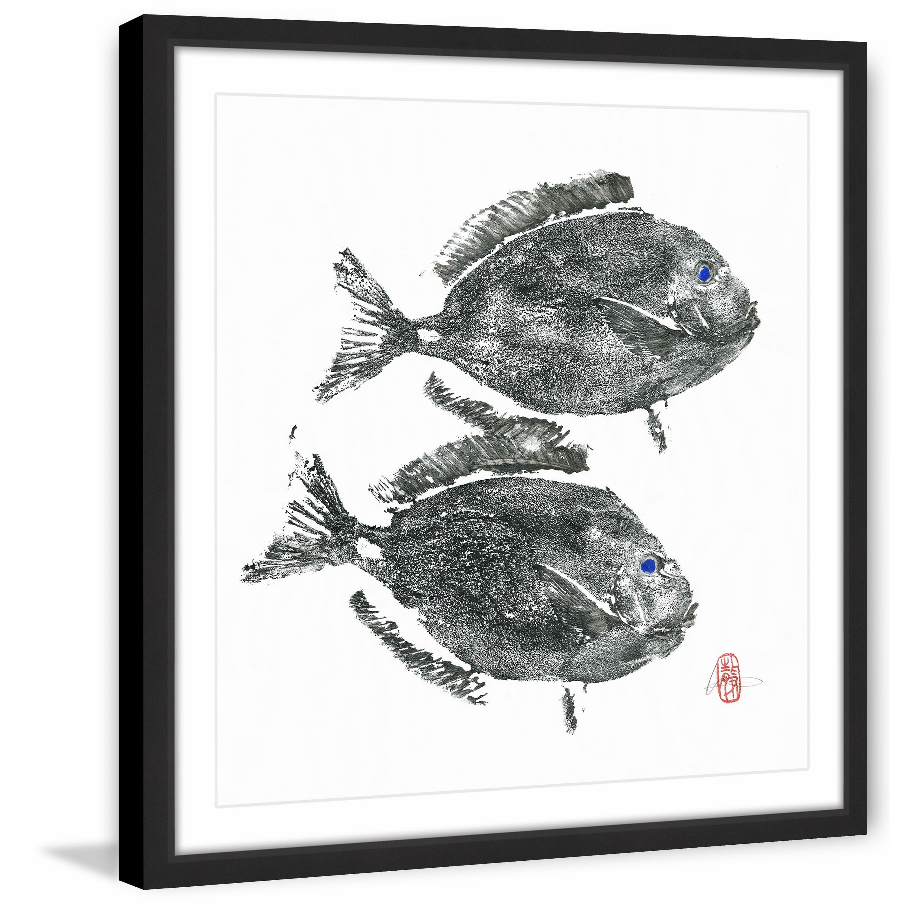 "Black Tang Twins" Framed Painting Print