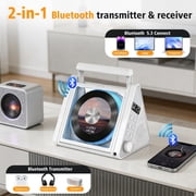 Greadio Portable CD Player with 20W Speaker, 4000mAh Rechargeable Bluetooth CD Player with Battery,Triangle Design Speaker with Remote Control
