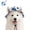 Blue, variant on Outdoor Sun Hat for Pets, Cute Adjustable Dog Sun Hat with Ear Holes for Small Big Cats Dogs, Breathable Pet Bonnet for Beach Summer Walks