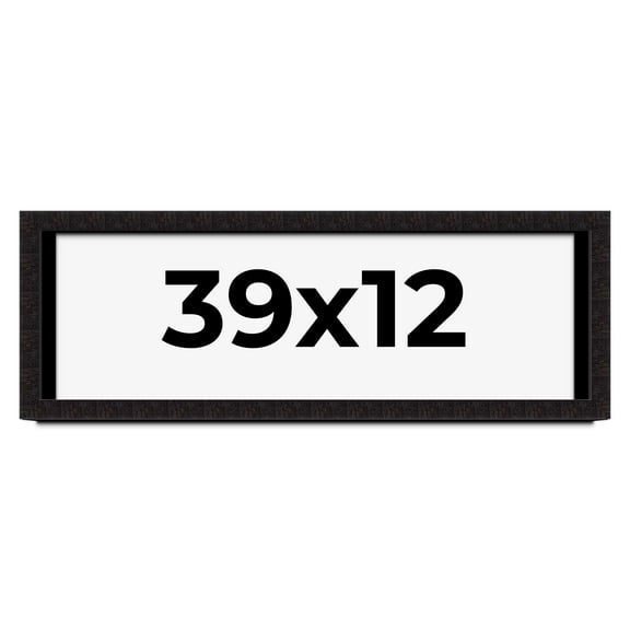 39x12 Shadow Box Black Solid Wood Display Picture Frame | 1 Inch Rabbet Depth | | 1.375 Inch