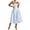 Blue, variant on Women'S Summer Gingham Long Dress Corset Square Neck Lace Up Backless Casual Sundress