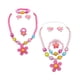 thumbnail image 5 of 2 juegos de joyas de plástico con diseño de flores, collar, pulsera, anillo, aretes, kit de joyería de dibujos animados, favor de fiesta para niñas y niños que usan, 5 of 6