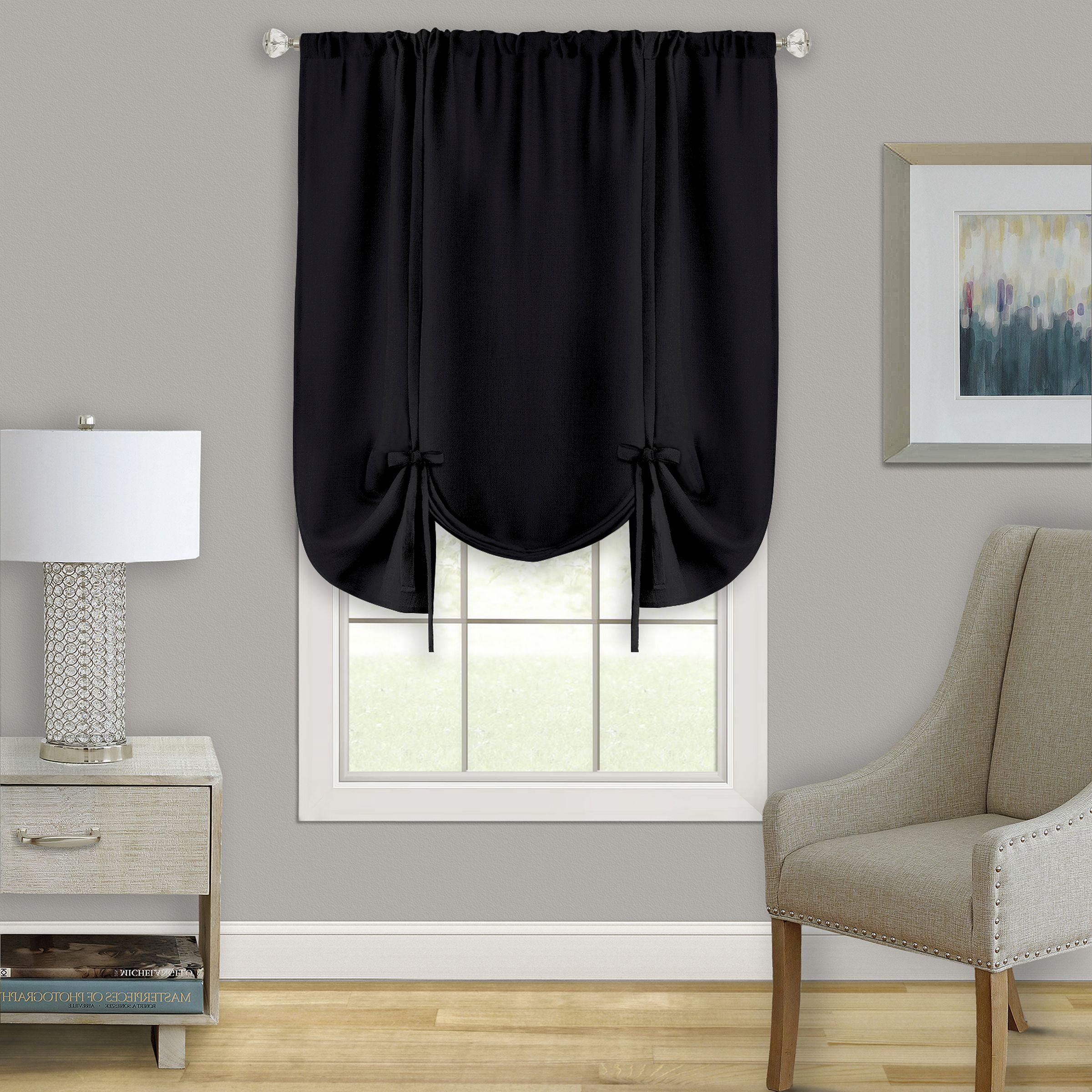 Ava Blackout Tip Up Curtains Grommet Modern Elegant Window Shade 46" W X 63" L 