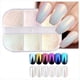 thumbnail image 2 of Kit de 6 colores de polvos cromados para uñas, para esmalte de uñas, azul, rosa, verde, blanco, morado, amarillo, perla, sirena, arcoíris, pigmento iridiscente holográfico, 2 of 5