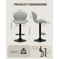 thumbnail image 2 of EOP Swivel Bar Stools Set of 2, Modern Upholstered Adjustable Height Counter Stools with Footrest, Faux Leather Upholstered BarStools with Metal Frame, Bar Chairs with Backrest, Gray, 2 of 10