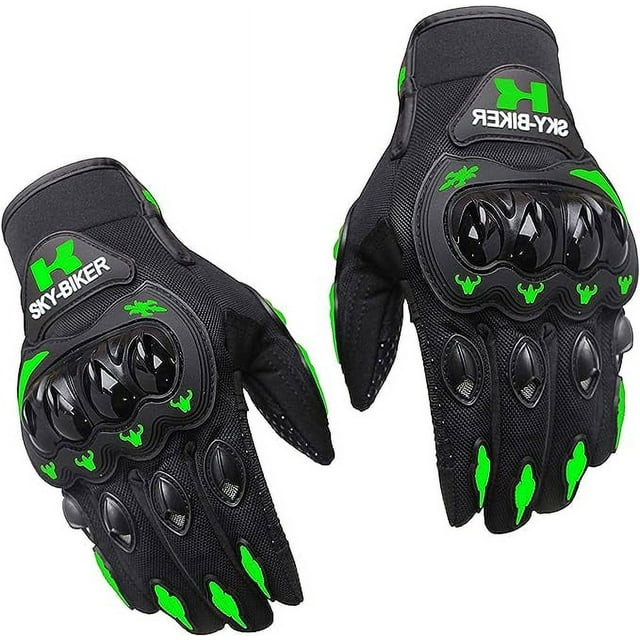 Guantes para Motociclista Hanylish Antideslizante Talla XXL Negro-Verde