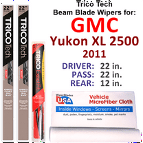 2011 GMC Yukon XL 2500 Beam Blade Wipers (Set of 3) w/Rear Wiper